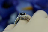 2ct Pear Cut Blue Sapphire Engagement Ring Halo Solitaire 14k White Gold Finish