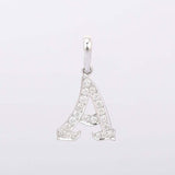 1.6ct Round Cut Diamond Custom Alphabet Pendant 14k White Gold Finish NO CHAIN