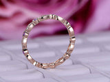 0.6ct Round Cut Purple Amethyst Milgrain Full Eternity Band 14k Rose Gold Finish