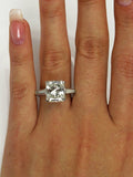 5Ct Radiant Diamond Trilogy Solitaire Ring 18K White Gold Over Baguette Accents