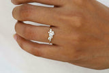 1ct Round Cut Diamond Cluster Minimalist Engagement Ring 14k Yellow Gold Finish