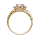 2ct Round Cut Diamond Engagement Ring Floral Split Shank 14k Yellow Gold Finish