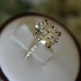 2.5ct Oval Cut Diamond Gatsby Solitaire Engagement Ring 14k Yellow Gold Finish