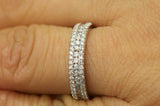 5Ct Round Cut DVVS1 Diamond Three Row Elegant Wedding Band 14K White Gold Finish