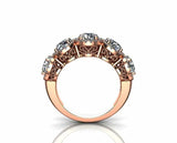 2.9ct Round Cut Diamond Wedding Band Halo Vintage Filigree 14k Rose Gold Finish