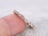 Stackable Full Eternity Wedding Band 1ct Round Cut Diamond 14k Rose Gold Finish