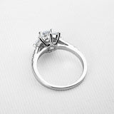 2.2ct Round Cut Diamond Engagement Ring Floral Solitaire 14k White Gold Finish