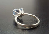 1.5ct Engagement Ring Heart Cut Blue Tanzanite Solitaire 14k White Gold Finish