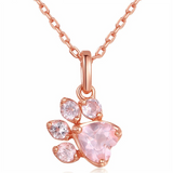 1Ct Heart Cut Peach Morganite Bear Paw Pendant 14K Rose Gold Finish NO CHAIN