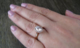 1ct Oval Cut VVS1D Diamond Engagement Ring 14k Rose Gold Finish Halo Solitaire