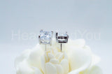 1.5ct Princess Simulated Diamond Solitaire Stud Earrings 14k White Gold Plated