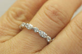 3Ct Marquise Cut Diamond Eternity Stackable Wedding Band 14K White Gold Finish