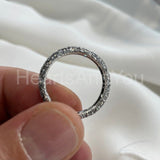 1.5ct Round Cut Moissanite Full Eternity Pave Wedding Band 14K White Gold Plated