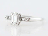 2ct Emerald Cut Diamond with Accent Solitaire Engagement Ring 14k WhiteGold Over