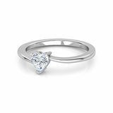 0.5Ct Heart Cut Diamond Solitaire Proposal Engagement Ring 14K White Gold Finish