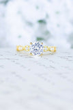 1.55ct Round Cut Diamond Engagement Ring Milgrain Vintage 14k Yellow Gold Finish