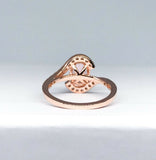 2.5Ct Oval Cut Peach Morganite Swirl Twist Engagement Ring 14K Rose Gold Finish