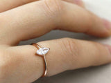 1ct Marquise Cut Diamond Engagement Ring Dainty Stackable 14k Rose Gold Finish