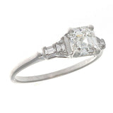 1.2ct Asscher Cut Diamond Engagement Ring 5 Stone Solitaire 14k WhiteGold Finish