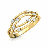 0.6ct Engagement Ring Round Cut Diamond Cluster Twigs 14k Yellow Gold Finish