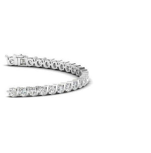 15Ct Round Cut Diamond Unique Wave Design Tennis Bracelet 18K White Gold Finish