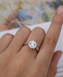 2ct Round Cut Diamond Engagement Ring 14k White Gold Finish Art Deco Split Shank