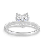 1ct Heart Simulated Diamond Solitaire with Accents Ring 14k White Gold Plated