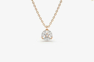 0.7ct Diamond Pendant Chain Marquise Cut Solitaire Cluster 14k Rose Gold Finish