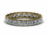 2ct Princess Cut Diamond Eternity Women Wedding Ring Band 14k Yellow Gold Finish