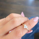 0.7ct Heart Simulated Diamond Solitaire Engagement Ring 14k Yellow Gold Plated