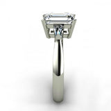 2ct Emerald Cut Diamond Baguette Accent Engagement Ring 14k White Gold Finish