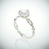 1.5Ct Round Cut Diamond Split Band Art Deco Bridal Set Ring 14K White Gold Over