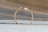 0.1ct Round Cut VVS1D Diamond Engagement Ring 14k Rose Gold Finish Petite Key