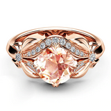 2ct Round Cut Peach Morganite Engagement Ring 14k Rose Gold Finish Unique Design