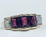 5ct Engagement Ring Radiant Cut Ruby Stackable Partywear 14k Yellow Gold Finish