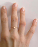 Dainty Heart Chain Engagement Ring 14k Rose Gold Finish