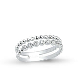 1.2ct Round Diamond Wedding Band Dual Row Split Band Beaded 14k WhiteGold Finish