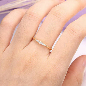 0.2ct Round Cut VVS1D Diamond Engagement Ring Minimalist 14k Yellow Gold Finish