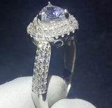 2ct Heart Cut Diamond Engagement Ring 14k White Gold Finish Double Halo Promise