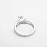 1.4ct Round Cut VVS1D Diamond Engagement Ring Split Shank 14k White Gold Finish