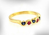 1ct Round Cut Pink Ruby Sapphire Stackable Wedding Band 14k Yellow Gold Finish