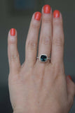 2ct Cushion Cut London Blue Topaz Halo New Engagement Ring 14k Rose Gold Finish