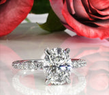 2.1Ct Oval Brilliant Cut Diamond Solitaire Engagement Ring 18K White Gold Finish