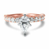 2.5ct Pear Cut Diamond Bridal Set Solitaire Engagement Ring 14k Rose Gold Finish