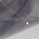 1ct Heart Cut Simulated Diamond Solitaire Pendant Chain 14k Yellow Gold Plated