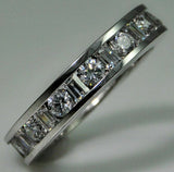 4Ct Round Baguette Cut Diamond Full Eternity Wedding Band 18K White Gold Finish