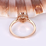 1ct Heart Cut Yellow Citrine Halo Solitaire Engagement Ring 14k Rose Gold Finish