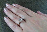 1ct Round Cut VVS1D Diamond Engagement Ring 14k Rose Gold Finish Halo Solitaire