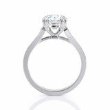 2.3ct Round Cut Diamond Solitaire Ring 14k White Gold Finish with Round Accents