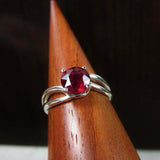 1.5ct Round Pink Ruby Engagement Ring Split Band Solitaire 14k White Gold Finish